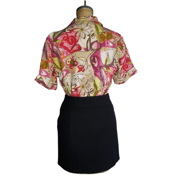 Chico's Linen floral button down colorful shirt - Picture 4 of 9